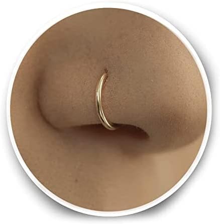 HOLDER Gold Nose Ring - Hoop, Tiny, Extra Thin, Small, 0.5mm-6mm, 8mm