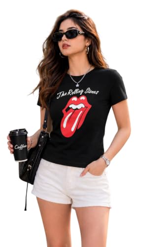 Image of Preneum Women's Graphic Printed T-Shirt, Round Neck Half Sleeve Casual Slim Fit Cotton Blend Tee, College, Office & Travel