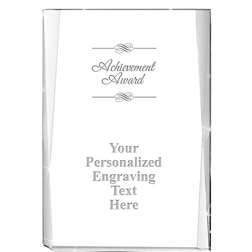 8" Achievement Award Custom Engraved Trophy - Avalanche Crystal - Achievement Award for Employees - Corporate Awards - Personalized Engraving