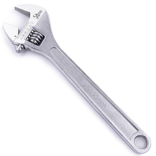 Image of Navegando 18 Inch Large Heavy Duty Adjustable Wrench, Big Jaw Opening, High Titanium Steel Forged Industrial Wrench for Plumbing, Automotive, Construction Repair