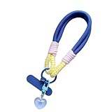 RYQZHHY Cuerda Para Movil Correa trenzada universal for teléfono móvil, con diseño de estrella dibujos animados, cadena colgante, anilla y parche, correa muñeca desmontable for(Color3)