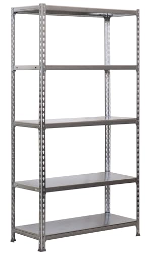 Simonrack Estanteria Metalica, 5 Baldas Ajustables, 180 Kg De Punto Flexión, 1800x800x300 Mm, Estantería Almacenaje, Sin Tornillos, Galvanizado - Simonclick Simonrack Estanteria Metalica, 5 Baldas Ajustables, 180 Kg De Punto Flexión, 1800x800x300 Mm, Estantería Almacenaje, Sin Tornillos, Galvanizado - Simonclick