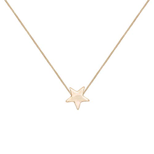 Preisvergleich Produktbild Single Star Charm Halskette 18ct vergoldet kurz 38cm