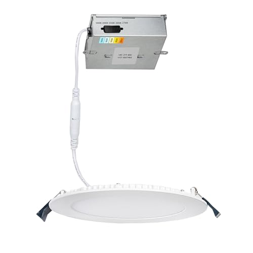 WAC Lighting Lotos 4in LED Round Recessed Light 5-CCT Selectable 8W 725 Lumens IC-Rated Airtight 120V-277V Universal in White (Pack of 6) by WAC Lighting - Used condition - Image 4