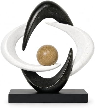 AWNR Gold and Black Abstract Art Shelf Decor for Men Office (White) image 3