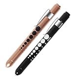 AOICRIE Medical Diagnostic Penlight, Pupillenlicht Mini Wiederverwendbare LED-Stiftlampe Taschenlampe, Taschenlampe Arzt Krankenschwester Notfallstift Licht mit Gravurlehre und Linea (Schwarz+Gold)
