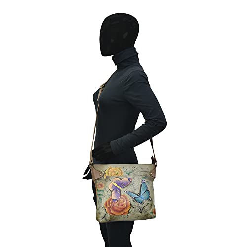 Bolso tipo tote convertible para mujer de cuero genuino pintado a mano por Anna by Anuschka miniatura 2