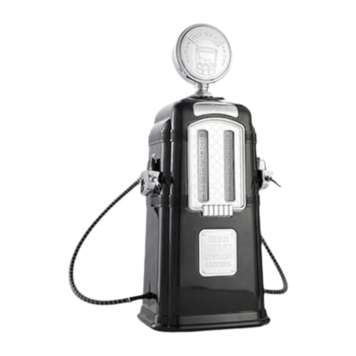 Gitohoni Pump Liquor Dispenser Mini Bier Getränkespender Alkohol Zapfanlage Gasstation Retro Design Aus Stabilem Pp für Hausbar Feiern Partys Männerzimmer, Schwarz