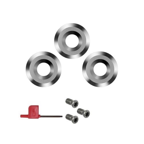 3pcs 12mm Round Carbide Finisher Replacement Cutter Blades, Negative Rake Wood Turning Lathe Tools