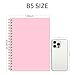 Ouzoustate Lined Spiral Notebook B5 Pink Hardcover Notebooks for Work -7.48