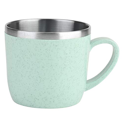 7Oz / 220Ml Stainless Steel Coffee Mug, Unbreakable Double Walled Insulated Cups Espresso Mugs With Handles For Kids Camping Office(Green) #TOP21