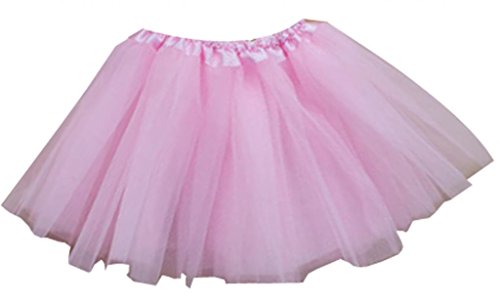 Hotportgift Women's Ballet Tutu Layered Organza Lace Mini Skirt,One Size,Pink