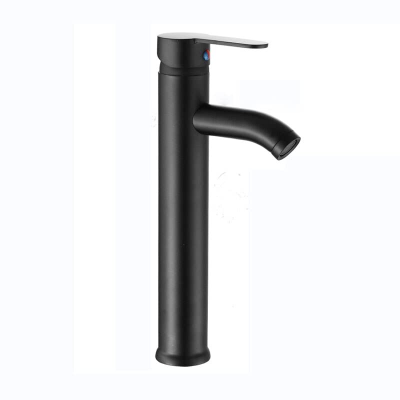 Robinet mitigeur de lavabo noir mat JCAKES style haut pour eau chaude et froide de salle de bain