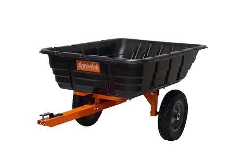 Agri-Fab 45-0573 700 lbs Tow Behind Poly Dump/Swivel Cart; Lawn & Garden Cart/Trailer for Lawn Mowers, 16' Pneumatics Tires, Easy to Use Foot Dumping Mechanism