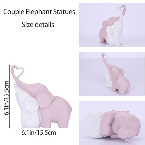 Estatua pareja de elefantes en forma de corazón miniatura 6