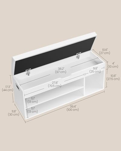 Vasagle ULHS130W14 Storage Bench With Cushion thumb #2