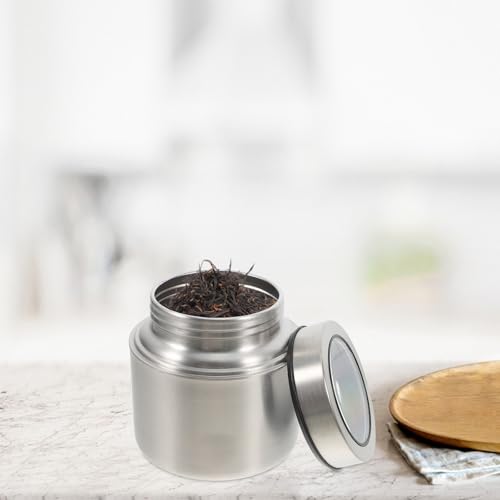 Tarro de acero inoxidable con tapa sellada transparente para café en grano 7