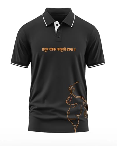 Image of Warrior World Men's Polo T-Shirt | 100% Cotton 270 GSM Fabric | Stylish Collar Design | Ethnic Spiritual Streetwear | Casual