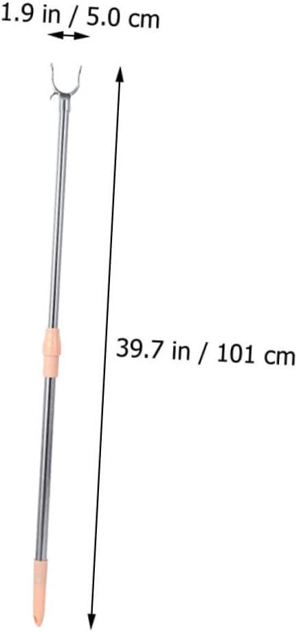 Yardwe Long Reach Clothes Pole Fork 2pcs Retractable Clothesline Rods for Efficient Outdoor Drying
