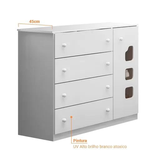 Cômoda Infantil Lívia Phoenix Baby Branco