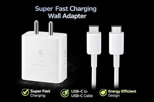 Image of Lynacz Original 25W Charger Adapter Cable for Samsung S20 FE 5G,S21 FE,S22 FE,S23 FE,A52 5G,A32 5G,A22 5G,A34 5G-Black [GFD87 (White)