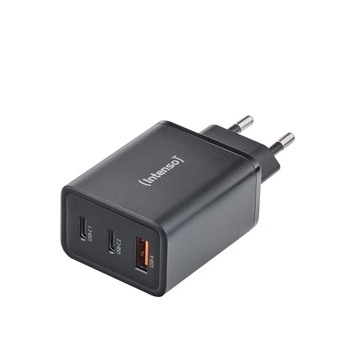 Intenso Power Adapter W65ACC Gan, 65 W, Ricarica Super Veloce, Per Macbook, Laptop, Iphone, Samsung Galaxy E Altro, Nero