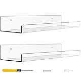 Hekyip Estantes Acrílicos Transparentes para Almacenamiento de Pared, Estantes Flotantes Acrílicos de 38cm montados en la...