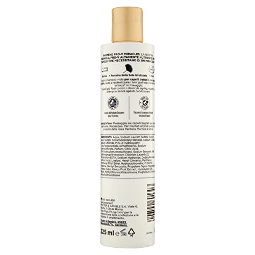 Pantene Pro-V Miracles Forza Shampoo gegen Vergilbung, mit Biotin und hydrolysiertem Seidenprotein, für blondes Haar, behandelt oder mit Sonnenstichen, hilft bei der Wiederherstellung der Kraft in 1