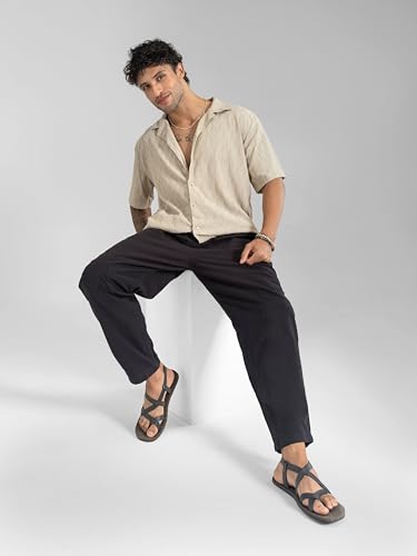 The Veshti Company Men’s Cotton Beach Pants – Lightweight Casual Travel, Yoga, Summer – Drawstring Trousers2