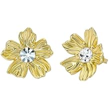 Ted Baker London Petulia Flower Statement Crystal Stud Earrings for Women Gold/Crystal