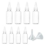 【Materiall seguro】 Las botellas pequeñas de condimentos para apretar están hechas de plástico de alta calidad, nuestras botellas transparentes están hechas para durar - seguras e insípidas, duraderas, reutilizables, livianas, fáciles de transportar.