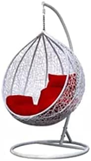 City Outdoor Furniture_Single Seater Swing Chair with Stand & Cushion & Hook Outdoor || Indoor || Balcony || Garden || Living _(Black, Red Cushion) Hammock Swing Chair