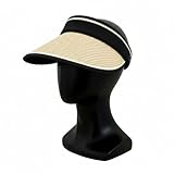 Bluestone Straw Visor 2.0 for Women, UPF 50+ Sun Protection, Adjustable Lightweight Beach Visor with Cooling Headband, Packable Travel Hat for Outdoor Activities (Tan)