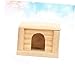 Yardwe Natural Wooden Hamster House with Flat Roof PET Hut for Hamsters Adorable Cabin for Small Animals Suitable for Indoor Use