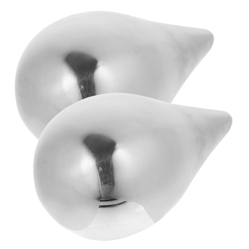 Healifty Stainless Steel Whiskey Stones Reusable Ice Cubes Food-grade 304 Metal Wine Rocks Wear-resistant 2pcs Set for Whiskey Bar Household Use