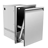 Hasopy Propane Drawer Pull-Out Trash/Propane Tank Drawer Storage 17''Wx23''Hx16''D, Stainless Steel Propane Drawer for Propane Tank or Trash Bin Adds Convenient Storage in Any Outdoor Kitchen