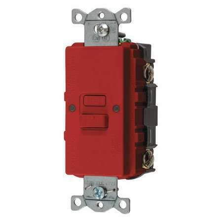 GFCI Receptacle, 20A, 125VAC, 5-20R, Red HUBBELL WIRING DEVICE-KELLEMS GFBFST20R