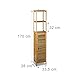 Relaxdays Badregal Bambus mit 5 Ablagen, Standregal mit Schranktür HxBxT: 170 x 33,5 x 28 cm, Badschrank stehend, natur