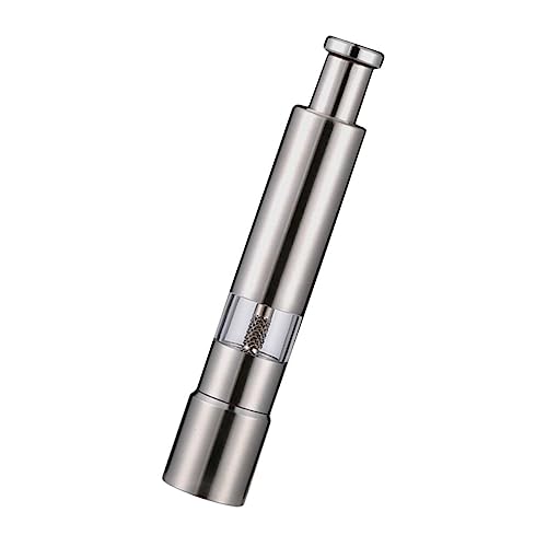 FONDOTIN 1Pieza Pimienta Manual Inoxidable Amoladora De Especias Portátil Grinder De Pimienta Para Cocina y Mesa Color Plateado