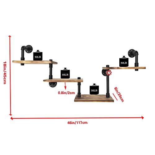 Mdjwjj Industrial Pipe Shelves Wall Mounted Rustic Floating Shelves 4 Layer Ladder Hanging Bookshelf Diy Pipe Shelving For Bedroom Office Kitchen #TOP2