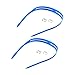 2 Pack Universal Silicone Swimming Straps with 4 Clips for Surfing and Diving, Blue