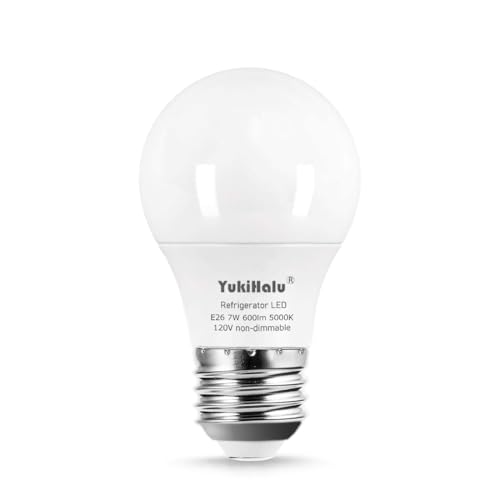 YukiHalu, A15 Appliance Light Bulb, 60W Equivalent for Range Hood/Refrigerator