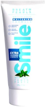 Smile Fresh Breath Natural Fluoride Free Spearmint Whitening Toothpaste Vegan Friendly Extra Strength SLS and Paraben Free