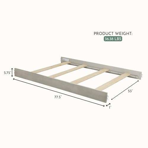 Image of Evolur Full-Size Bed Conversion Rails, Designed & Tested Cribs, Durable Hardwood Build with Secure Mattress Slats, Easy Assembly - Light Ash
