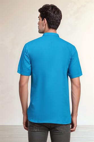Image of SKAVIJ Men's Cotton Tunic Casual Short Kurta Top Regular Fit