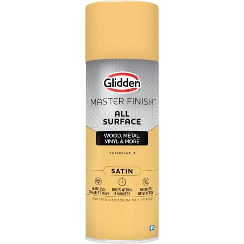 Image of Glidden Master Finish 12 oz. Satin Yukon Gold Interior /Exterior All Surface Spray Paint and Primer