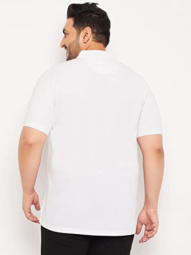 Image of Club York Men Cotton Blend Half Sleeve Polo Neck Solid Plus Size T-Shirt