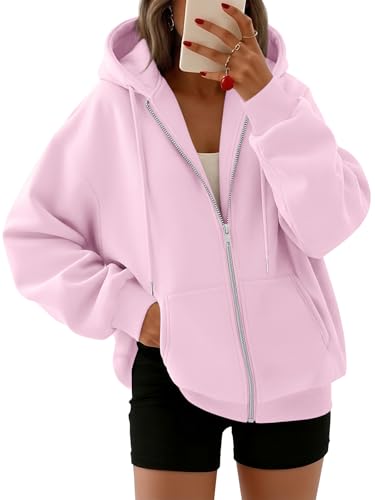 Image of Trendy Queen Womens Oversized Zip Up Hoodies Y2K Fall Sweatshirts 2026