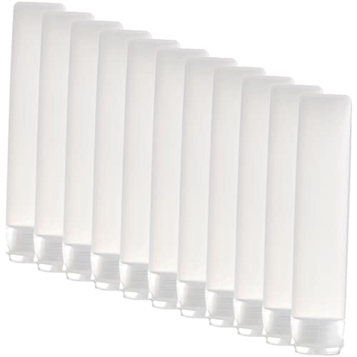 PATKAW 10 Piezas Botella de Manguera Botella exprimible Gel Botellas vacias para liquido Tapas Travel Bottles Botella de plástico Botellas de Maquillaje Multiusos Botella de Crema páginas