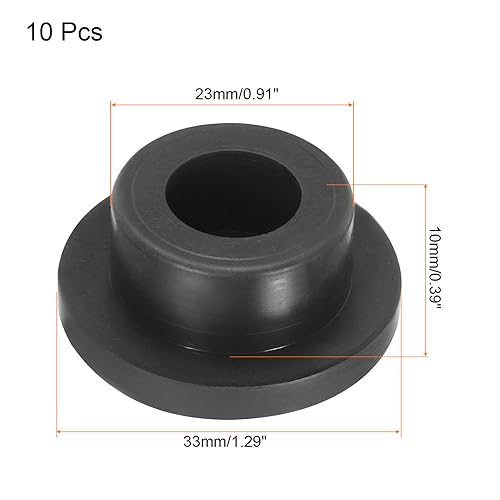 Image of uxcell High Temp Silicone Plug Mount Dia 23mm /0.9 inch T Shaped Rubber Stopper Hole Plugs for Powder Coating Plating Waterproof Plugs Sealing Plugs Black Pack of 10(OD 33mm)